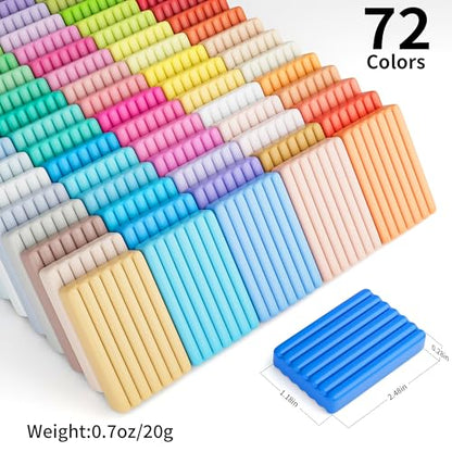 Aestd-ST Polymer Clay 72 Colors, Oven Bake Modeling Clay for Kids & Artists - color: 72-B Colors