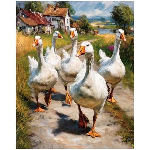 XTCIXAL Paint by Numbers Kit for Adults, Duck, 16X20 Inch - color: 03-Duck