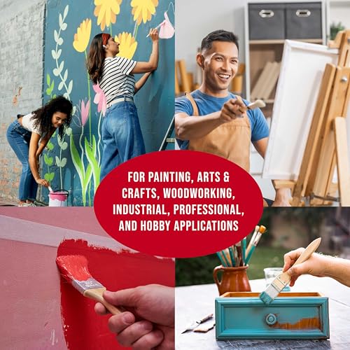 U.S. Art Supply 3 Pack of Variety Size Synthetic Bristle Paint, Chip and