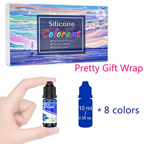 Silicone Rubber Pigment, 8 Colors Liquid Silicone Coloring Dye Vibrant