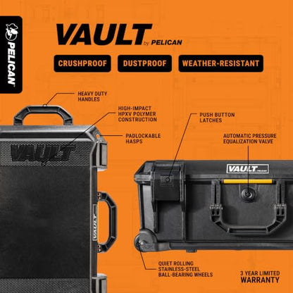 Pelican Vault V525 Hard Case (Camera, Pistol, Gear, Equipment) - style: Empty Case