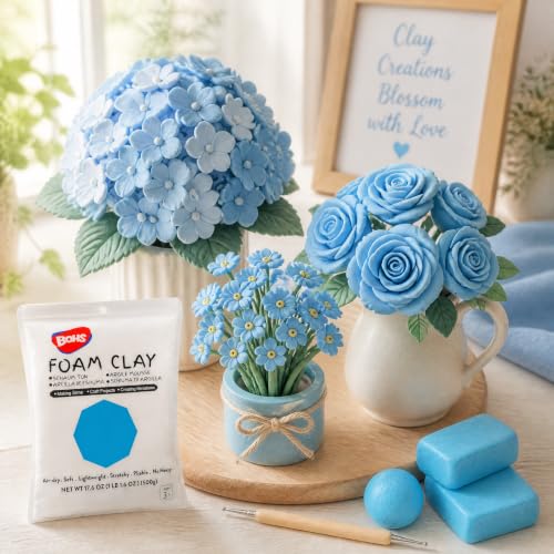 BOHS Foam Clay, Sky Blue Air Dry Modeling Clay, 1.1 lb - color: Sky-blue, size: 500 g