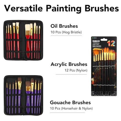 ESRICH 141PCS Deluxe Painting Set, Painting Supplies with 84 Paint