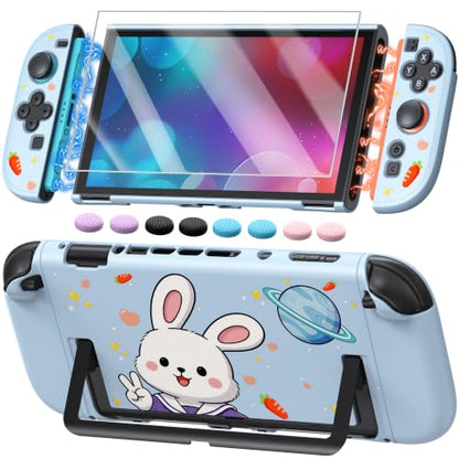 Switch 2 Cute Case,FYOUNG Dockable Kawaii Blue Bunny Protective Cover Shell - color: Blue Bunny, size: 7.9Inch Switch 2