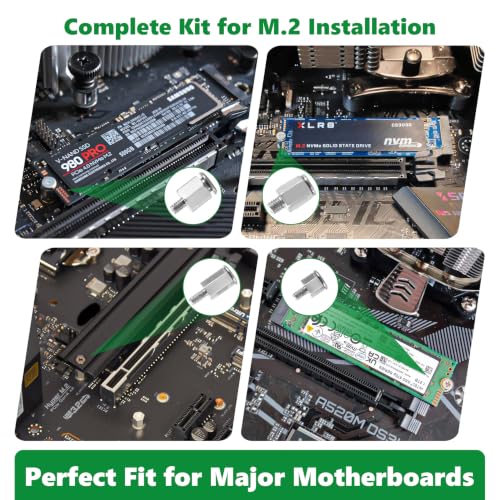 165Pcs M.2 NVMe SSD Screw Kit, Motherboard Standoffs PC Screw Set - color: 158 Pcs Silver PC Screw
