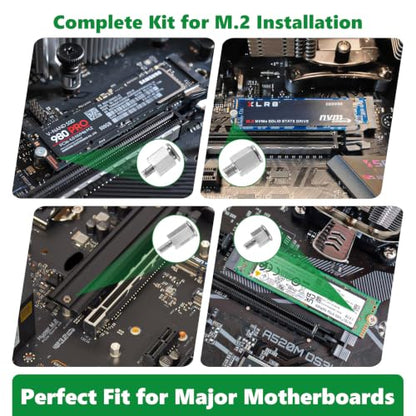 165Pcs M.2 NVMe SSD Screw Kit, Motherboard Standoffs PC Screw Set - color: 158 Pcs Silver PC Screw