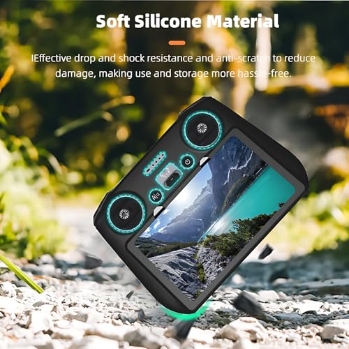 DJI RC Silicone Protective Cover+HD Screen Tempered Glass for DJI Mini 3/Mini 3 pro/Air 2s/Mavic 3 DJI RC Controller Protective Case(Black)