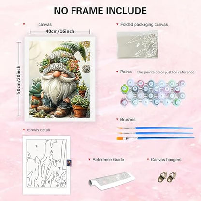 BYGFHLYW Easy Gnome Paint by Numbers Kit for Adults Beginner 16x20 in - color: PB13-1