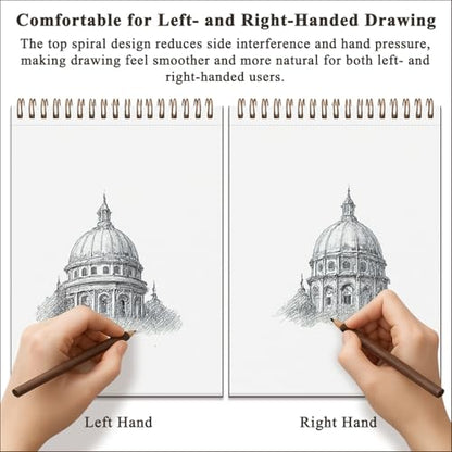 Fuxi Sketch Book 8.5x11, Top Spiral-Bound Sketchbook, 100Sheets_68lb/100gsm - color: Brown, size: 11" x 8.5" (Pack of 1)