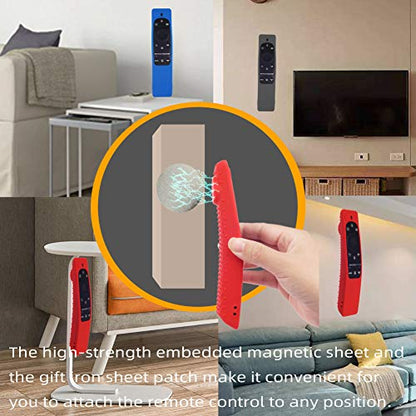 Silicone Protecitve Case Cover for Samsung Smart TV Remote Control BN59 Series, with Magnet Anti-Lost Shockproof Soft Anti Slip Samsung Remote Control Cover (Blue) - color: Blue