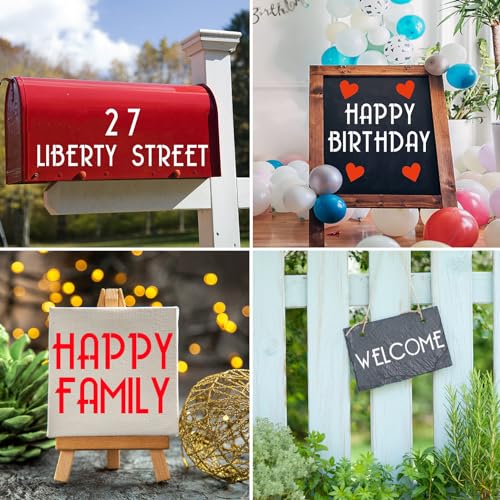 YEAJON 1.5 Inch Letter Stencils and Numbers, 42 Pcs Alphabet Drawing Stencils, Reusable Plastic Craft Templates for Painting on Wood, Wall, Fabric, Rock, Signage - size: 1.5 Inch