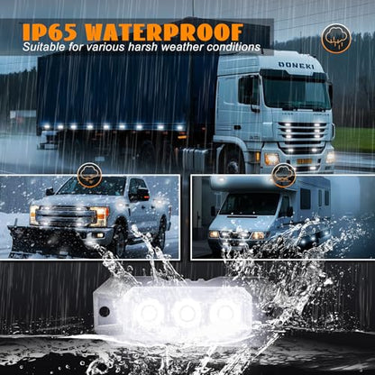 4PCS Emergency Strobe Lights, Surface Mount Flashing Lights - color: White, size: 3LED-4PCS