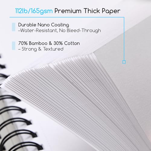 MEEDEN Mixed Media Paper Pad: 9"x12", 112lb/165gsm, 60 Sheets, Spiral Bound