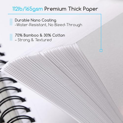 MEEDEN Mixed Media Paper Pad: 9"x12", 112lb/165gsm, 60 Sheets, Spiral Bound