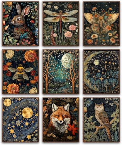 9 Pack Cute Animal Paint by Numbers Kit for Adults Beginner (Without Frame) - color: YH05011