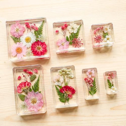 12pcs Epoxy Resins Molds Silicone Kit Square Rectangle Silicone Molds Resins Mold for Casting Silicones Mold Making Kit with 12 Sizes for DIY Handicrafts Crafts Specimens