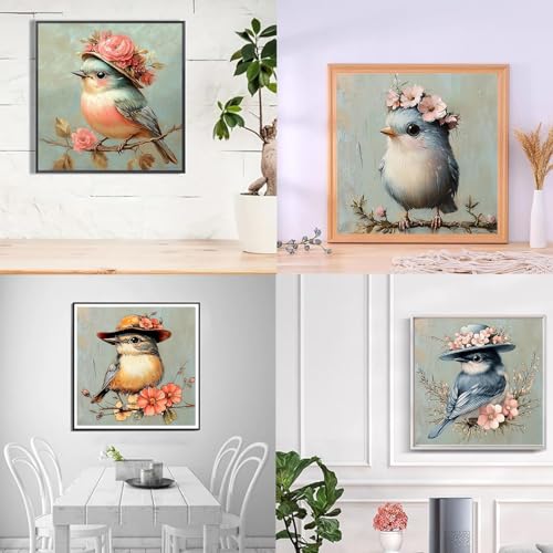 DAZZLEDOTS 4 Pack Bird Diamond Art Kits for Adults, Bird Diamond Painting - color: DT105