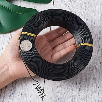 Craftdady 459 Feet Black Aluminum Wire 17 Gauge Bendable Metal Craft Wire 1.2mm Flexible Sculpting Wire for Doll Skeleton Gem Wrapping Jewelry Making - color: Black, size: 1.2mm, 17 Gauge
