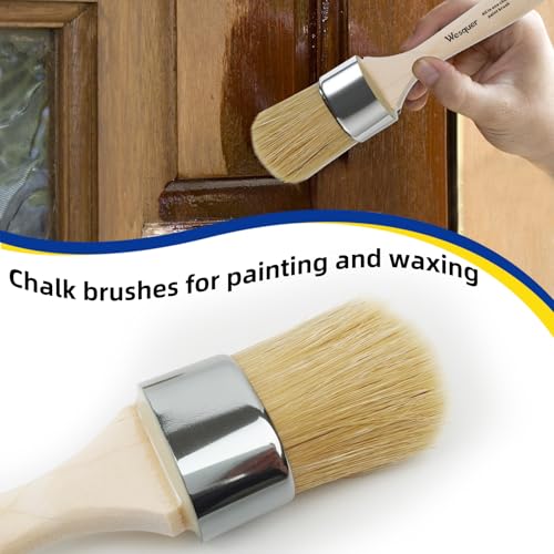 Wesquer 3-Pack All in One Paint Brush - Chalk & Wax Brushes for Furniture