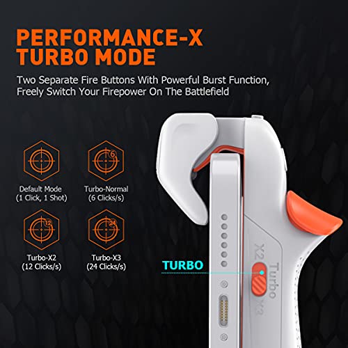 BIGBIG WON Mobile Gaming Triggers, Mobile Game Controllers Plug and Play for iOS and Android Phone 4.7-6.5 inches Game Trigger for PUBG/Fortnite/COD White (M1-1 Piece) - color: M1
