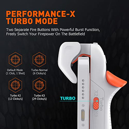 BIGBIG WON Mobile Gaming Triggers, Mobile Game Controllers Plug and Play for iOS and Android Phone 4.7-6.5 inches Game Trigger for PUBG/Fortnite/COD White (M1-1 Piece) - color: M1