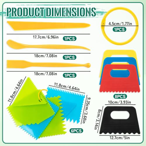 15 PCS Plastic Textured Art Supplies Kit with 3PCS Scrapers Art Tools - color: 18 Pcs