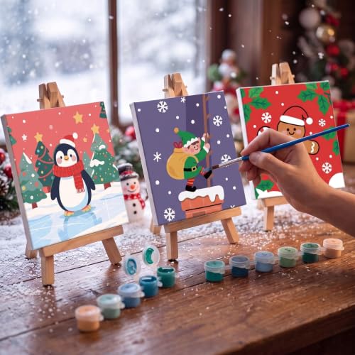 YooNotee 6 Pack Christmas Paint by Numbers Kit for Adult - style: Cute