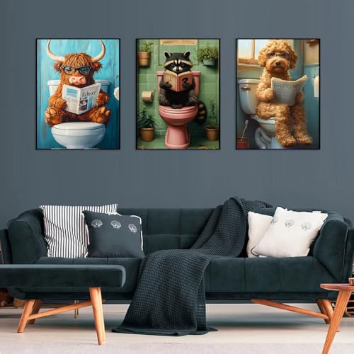 Axquilon 6 Pack Funny Animals Diamond Art Kits for Adults 12x16 inch - color: 6 Pack Animals