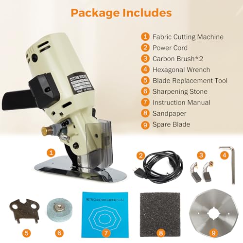 BEAMNOVA Electric Rotary Cutter for Fabric, Cloth Cutting Machine