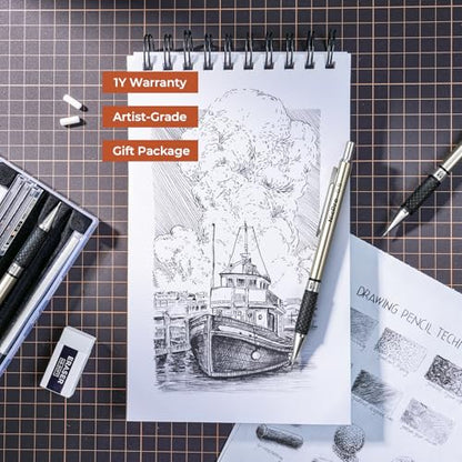 Nicpro 0.9 mm Art Mechanical Pencil Set in Storage Case, 3 PCS - style: 3 Pack (0.9mm)