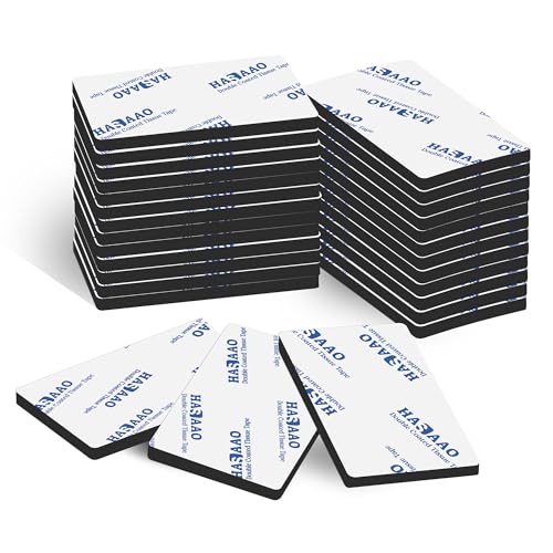 60 Pcs Double Sided Adhesive Pads Heavy Duty Mounting Tape - 3mm Foam Thickness Pre-Cut Foam Tape Super-Sticky Black Strong Strips Rectangle Shape Waterproof for Walls Picture, Car, Home, Office & DIY - size: 60 Pcs Black Rectangle