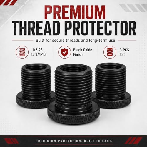 3Pack 1/2x28 to 3/4x16 Thread Protector and Washers, Steel Black - color: Black Thread Protector (1/2x28 to 3/4x16)