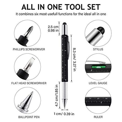 Weewooday 10 Pieces 12 Inch Architectural Scale Ruler Aluminum Triangular Engineering Ruler Scale with 6 in 1 Multitool Pen Ballpoint Pen for Architects, Draftsman, and Engineers