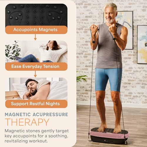 Lifepro HexaPlate Lite Compact Vibration Plate with Magnetic Acupoints - color: Rose Gold