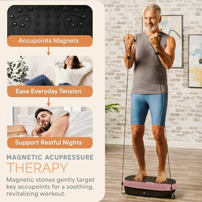 Lifepro HexaPlate Lite Compact Vibration Plate with Magnetic Acupoints - color: Rose Gold