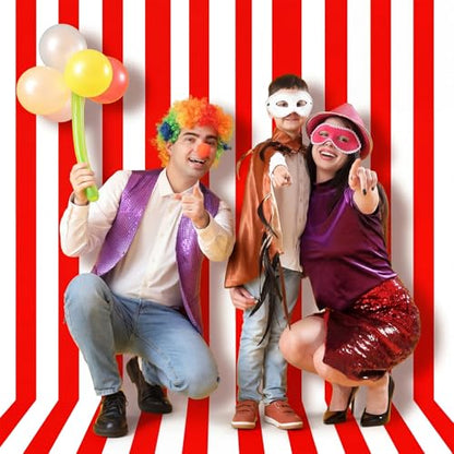 Oudain 54 Inch x 100 ft Red and White Striped Tablecloth Roll Cutter Box - style: Red and White
