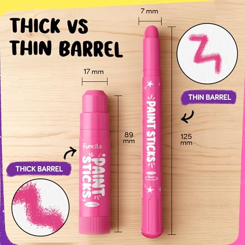 24 Thin Washable Paint Sticks for Kids, Painting Crayons w/Coloring Book - color: 24 Thin