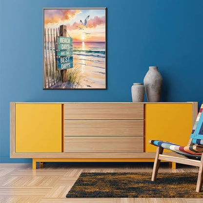 Beach Diamond Painting Kits for Adults - Sunset Diamond Art Kits for Adults - color: G9744