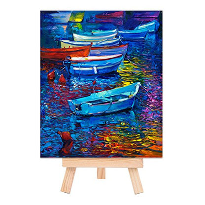 EBOOT 24 Pack 5 Inch Mini Wood Easel, Small Tabletop Stand for Canvas Card - size: 5 Inch
