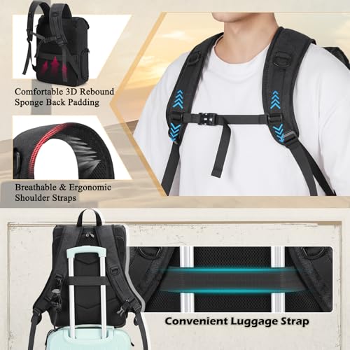 RAINSMORE Camera Backpack, DSLR SLR Mirrorless Camera Bag for Photographer - color: Black