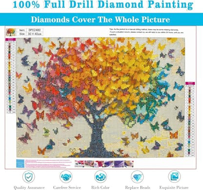 ARPADAMO Butterfly Tree Diamond Art Kits for Adults Diamond Painting12x16in - color: DP02480