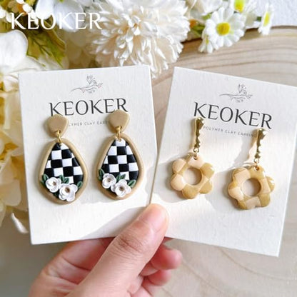 Keoker Square Polymer Clay Cutters, Checker Board Maker for Making Earrings Jewerl, Square Grid Tool (A)