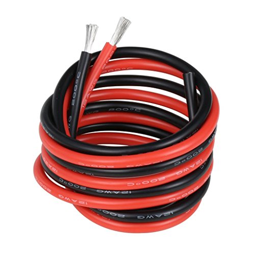 BNTECHGO 12 AWG Silicone Wire Red Black 10ft Stranded Tinned Copper Wire - color: silicone wire red and black, size: 12 gauge silicone wire each color 10 ft