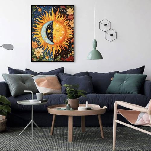 WUSARPLY Sun and Moon Diamond Painting Kits for Beginner Adults - color: YH015