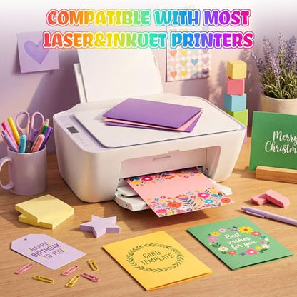 Geyoga 200 Sheets Colored Cardstock Paper,Mixing,4 x 6 Inch - color: Mixing