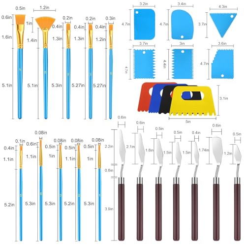 EEEKit Palette Knife for Acrylic Painting: 27PCS-Painting Tool with Brushes