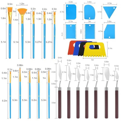 EEEKit Palette Knife for Acrylic Painting: 27PCS-Painting Tool with Brushes
