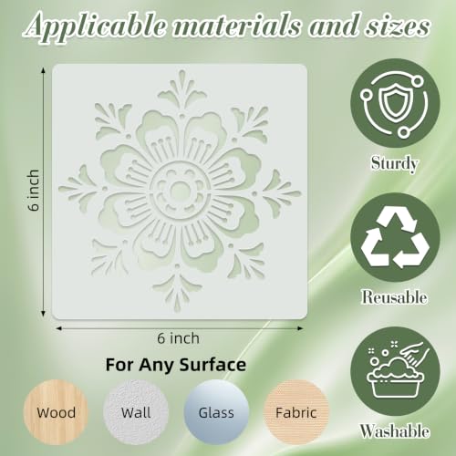 Mandala Stencils for Crafts Reusable 16Pcs Stencils(6X6 Inch) - color: Mandala 2