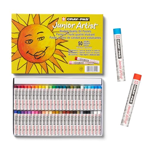 SAKURA Cray-Pas Junior Artist Oil Pastel Set, 50 Sticks - style: 50 Count (Pack of 1)