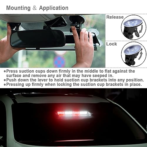 WOWTOU 29 Flash Patterns LED Red White Emergency Strobe Dash Light for First Responder Volunteer Firefighter Vehicles Trucks POV, Car Front Windshield Rear Window Safety Warning - color: Red / White